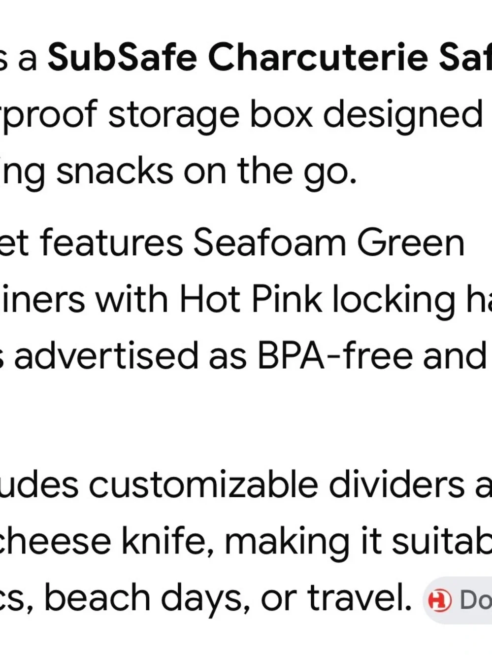 NEW SubSafe Charcuterie Safe - 4 piece Snack Set For On The Go! Snackle box